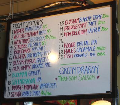 green dragon 2 front beer menu 